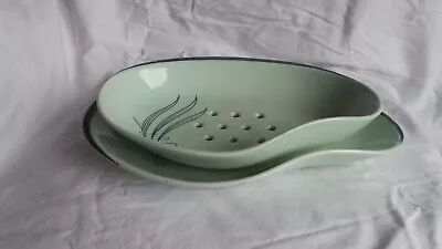 Buy Vintage  1958 Carlton Ware Windswept Salad Bowl Dish With Drain Holes & Plate • 14.95£