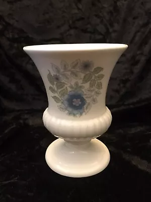 Buy Wedgewood White Bone China Clementine 5” Urn Vase Funky Blue Flower • 4.99£