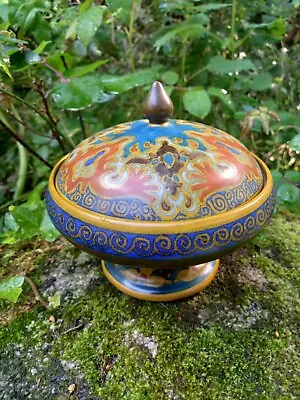 Buy Gouda Holland Pottery Pedestal Bowl And Cover • 60£