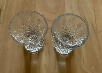 Buy Pair Of Small Crystal Cut Glass Vases  (height 10cms / Weight 406g)  • 15£