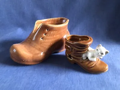 Buy ￼Two Pottery Boots  One With The Cat • 2£