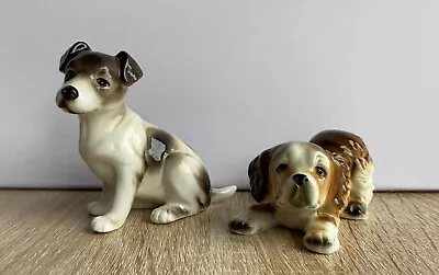 Buy Vintage Bone China Puppy Dog Ornaments X2. Jack Russel / Spaniel Ornament. • 6.99£