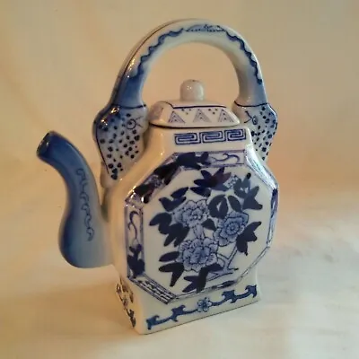 Buy Small Teapot Square Shaped Blue & White Porcelain Made In China • 18.93£