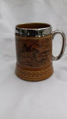 Buy Lord Nelson Pottery Hand Crafted Gilt Rimmed Tankard - Shooting Party • 7£
