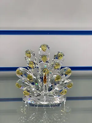 Buy Xxl Yellow Peacock Crystal Ornaments Crystocraft Best For Home Decor And Gift • 16.49£
