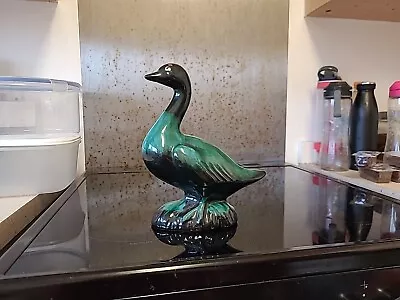 Buy Poole Pottery Style Green And Black Goose Figurine • 3£