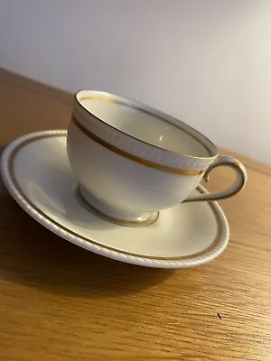 Buy Made Up Set Of Small Teacup / Coffee  Cups And Saucers White With Gold Line • 12.99£