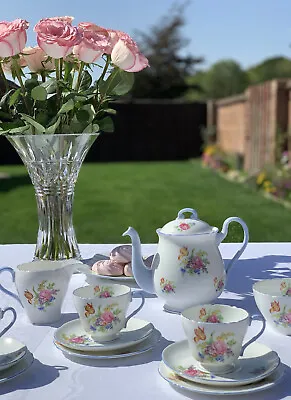 Buy Shelley Bone China «Davies Tulip» Pattern 2267 Tea For Two Set With Teapot, 10pc • 180£
