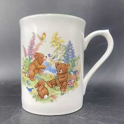 Buy Vintage Roy Kirkham Pottery Bear Cubs And Rabbit Small Bone China Mug England • 19.95£