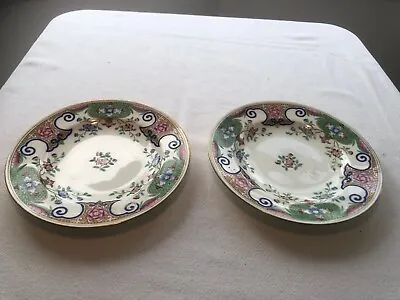 Buy Pair Of Vintage Minton Bread Plates Chartreuse Green 16cm Pattern B157 • 8.99£