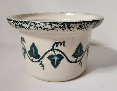 Buy Vintage Three Rivers Pottery Ivy Green Bowl/Crock • 10.41£