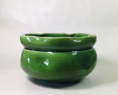 Buy Vintage Art Nouveau Pinched Ceramic Green Lustre Planter / Plant / Flower Pot • 29£