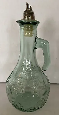 Buy RARE Embossed Glass Cruet Syrup Pitcher 1940’s Floral Design Original Dispenser • 56.95£