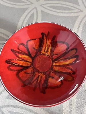 Buy Vintage Red And Orange Poole Pottery 6 Bowl -Delphis Design Late 1970's • 8.50£