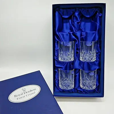 Buy Royal Doulton Finest Crystal Glasses Tumblers Original Box 3.75  Incomplete Set • 40£