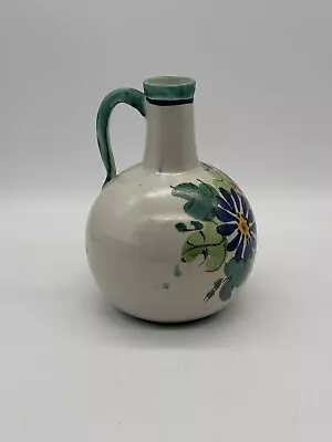 Buy Primitive Italian Folk Art Pottery Jug Vase Hand Painted Flowers  • 15.37£