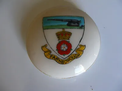 Buy Farnborough  Miltary  Crested  China  Pot  Lid   Diameter  2   Inches   LID ONLY • 4.99£
