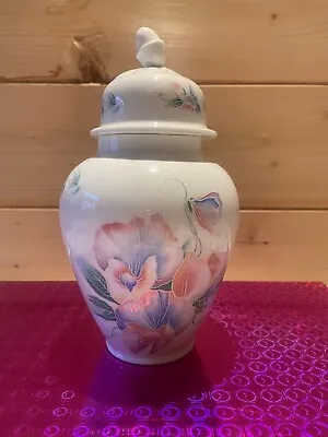 Buy Aynsley Little Sweetheart Jar Bone China Vase Pink And Purple Flowers • 9.49£