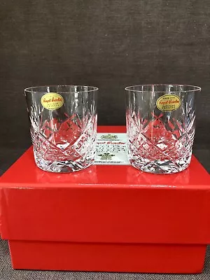 Buy 2 Boxed Royal Brierley Lead Crystal Watermarked 10oz Rummer Glasses • 26£