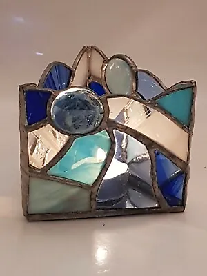 Buy Stained Glass Decorative Candle Holder Handmade Blue (PPB) • 21£