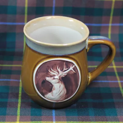 Buy New Scottish Hand Painted Porcelain Gift Stoneware Mug - Stag - Brown • 14.99£