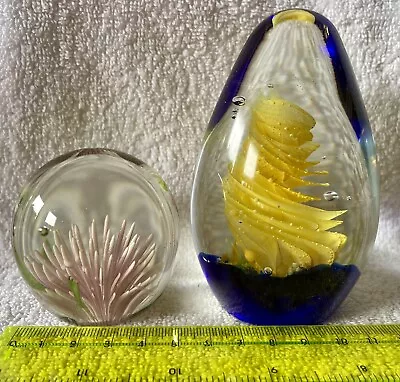 Buy Glass Paperweight X Two. One Small Circular. One Cone Shaped. FREE POSTAGE! • 4.99£