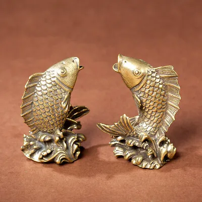 Buy Brass Carp Statue Fish Figurine Home Desktop Decor Gift Ornaments Tea Pet • 9.99£