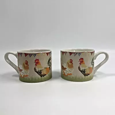 Buy Laura Ashley Country Fair Chicken Mugs X2 Hens Farm Bunting • 14.99£