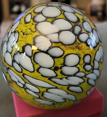 Buy Awesome Rare Large Malta Mdina Art Glass Spotted Paperweight  • 20£
