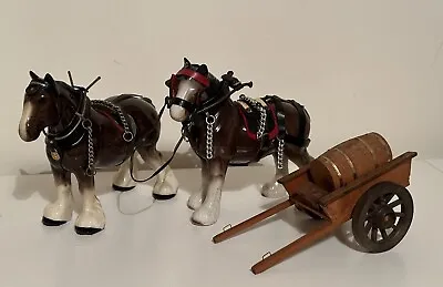 Buy Vintage Shire Horses Melba Ware Ceramic X 2 With Cart • 28.99£