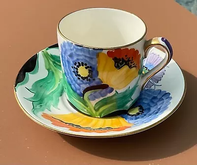 Buy GRAYS GRAY'S ART DECO HAND-PAINTED SUSIE COOPER STYLE 1930s COFFEE CAN & SAUCER • 69£