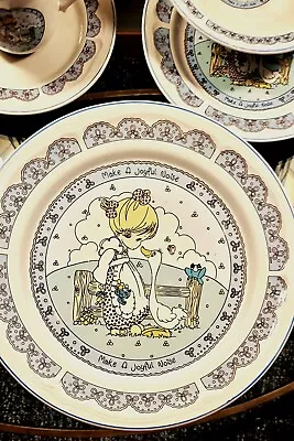 Buy Vintage Precious Moments 10 Piece Place Settings-(2 Full) 2 Person Dinner Sets. • 55.94£