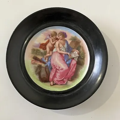 Buy Antique Pratt Ware Painted Scene Plate Cherub Angel Lady Wall Plaque • 17.99£