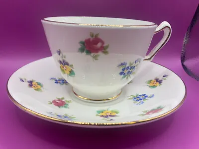 Buy Crown Staffordshire Tea Cup & Saucer Floral Fine Bone China Made In England • 7.89£