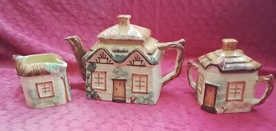 Buy Vintage Staffordshire Keele Street Cottage Ware 1940s Teapot Sugar Bowl Milk Jug • 17.95£