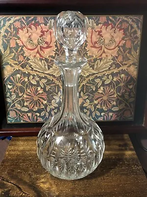 Buy Vintage Cut Glass Crystal Onion Shape Decanter With Stopper 29cm Tall  • 19.99£