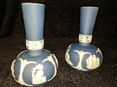 Buy Adam Pair Of Cobalt Blue Jasperware Vases • 75.23£