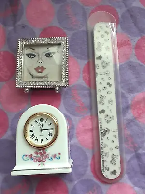 Buy Barbie Vanity Colletibles Miniature Debbie Curtis Print Nail File And Clock • 33.21£