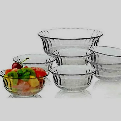 Buy 7pc Piece Glass Bowls Set Fruit Trifle Salad Bowls Dessert Ice Cream Round Dish • 13.97£