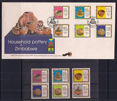 Buy Zimbabwe-qeii 1993 Household Pottery  F.d.c.plus Set Of 6 Un/mint.sg 854--859. • 2.25£