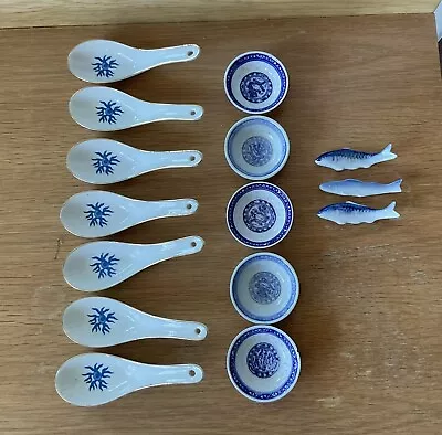 Buy Collection Oriental Blue & White Ceramic Tableware / Serving Items. • 6£