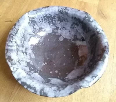 Buy Vintage Ewenny Studio Pottery Bowl Grey Marbled Fluted Edging 30cm Diameter • 50£