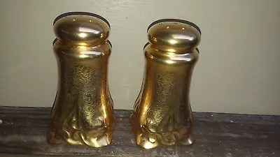 Buy Vintage Osborne China Salt & Pepper Shaker Set  22 Kt Gold Hand Decorated • 13.25£