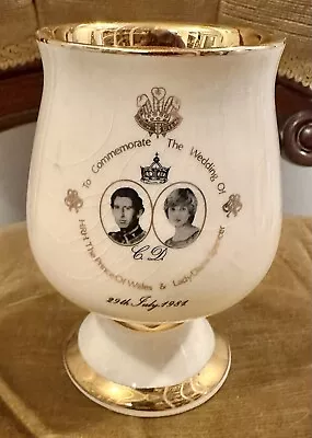 Buy Prinknash Pottery Prince Charles And Princess Diana Gold Plated Wedding Goblet • 5£