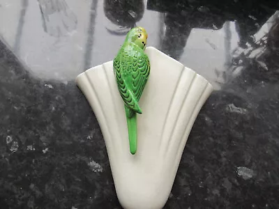 Buy Vintage 1956 Mid Century Sylvac Pottery  Green Budgie Wall Sconce • 30£