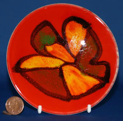 Buy POOLE POTTERY DELPHIS PIN DISH In ORANGE & YELLOW SHAPE 49 • 19.50£