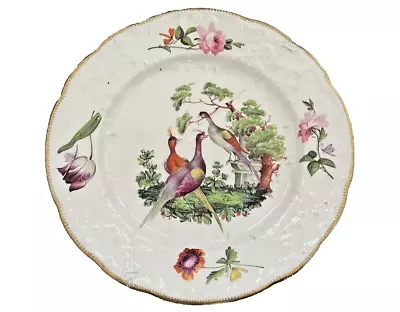 Buy Swansea Porcelain Fine Decorated Plate With Flowers & Fancy Birds C1820 • 69.99£