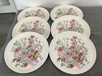 Buy Vintage Wedgwood Meadow Sweet 6 Supper Dinner Plates 27cm Bone China Tableware  • 28.95£