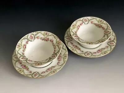 Buy Antique J. Pouyat Limoges (J.P.L ) France Porcelain Ramekins And Under Plates • 16.29£