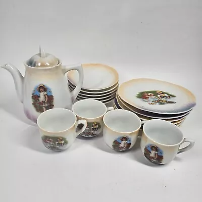 Buy Child’s Teaset 17pc Antique Germany 178 Lustre Porcelain Transferware • 66.30£